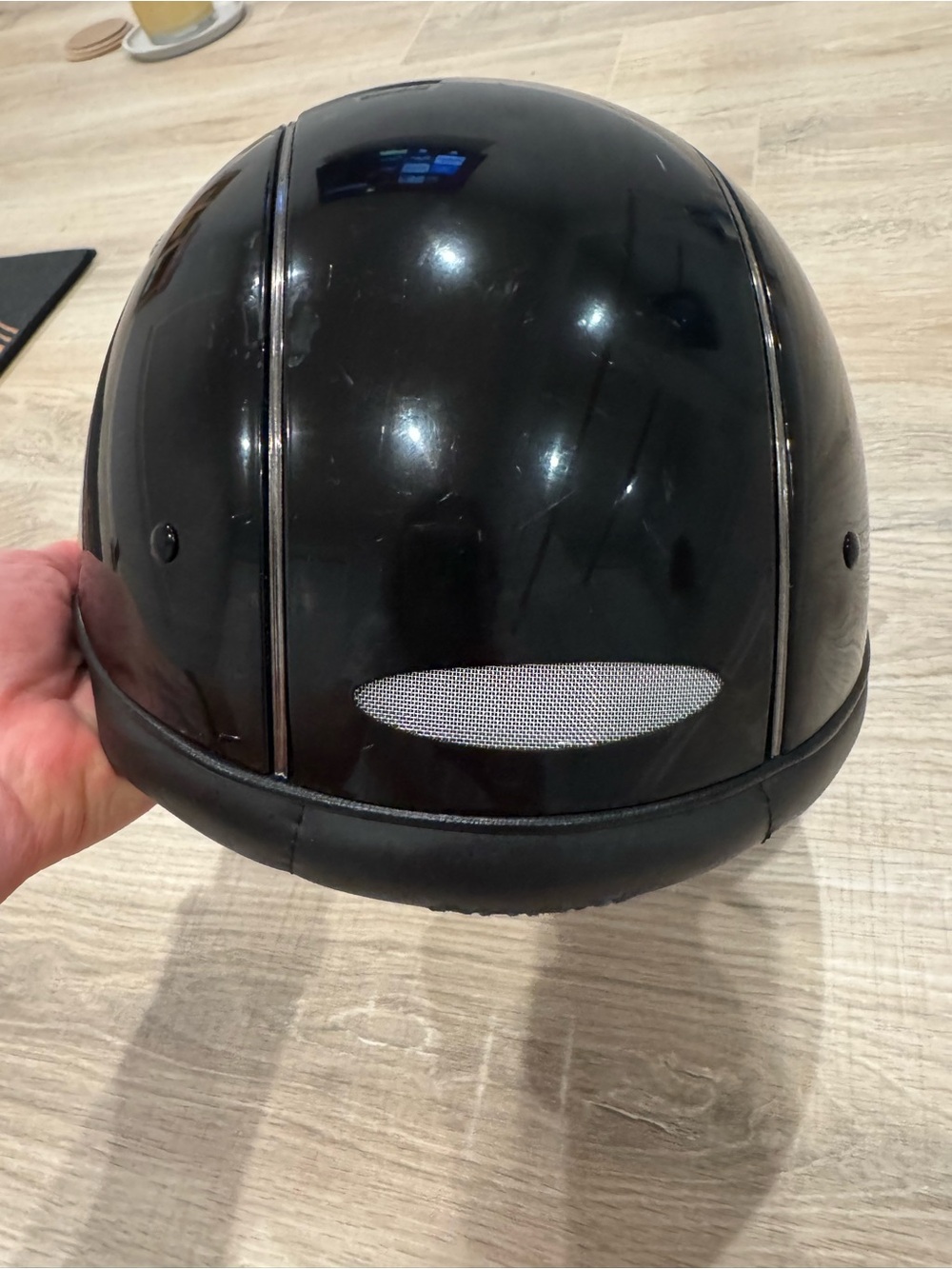 OneK Black Riding Helmet with Silver Vent Accents - Picture 3 of 12